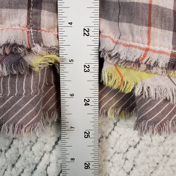 Free People Top Seeking Starlight Plaid Button Down Shirt Pink XS Boho Grunge - Picture 6 of 9